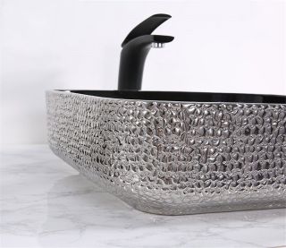 Раковина CeramaLux  D1303H020 черно-серая 39 см